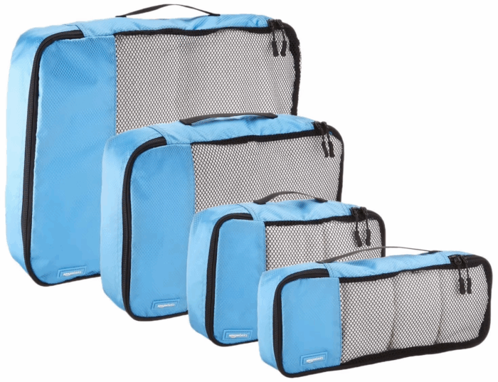 colorful packing cubes set