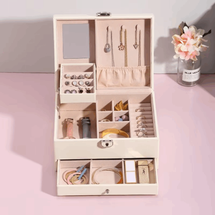 luxury PU leather jewelry box