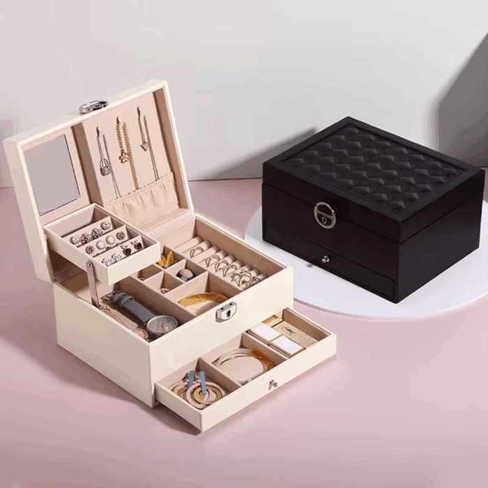 luxury PU leather jewelry box