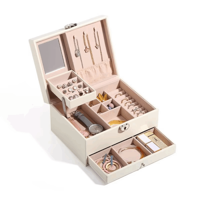 luxury PU leather jewelry box