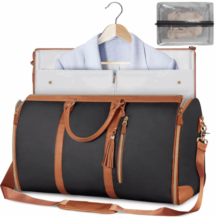 personalized leather travel bag