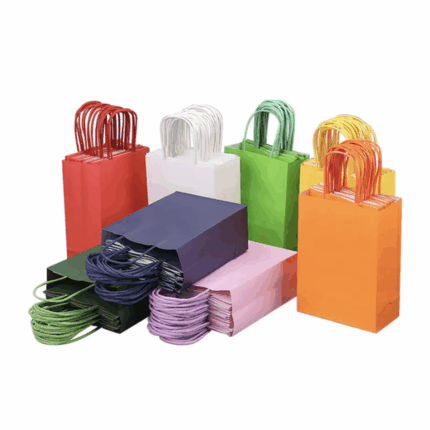 White Kraft Paper Bags Custom Printed