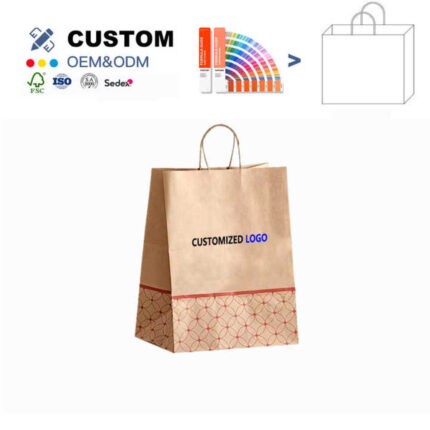 Custom Printed Kraft Takeout Food Bag