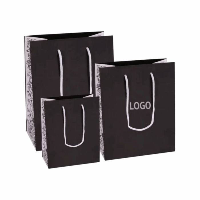 Custom Printed Black Jewellery Paper Bag