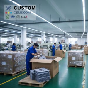 top quality blue kraft paper bags with handles for shopping 4