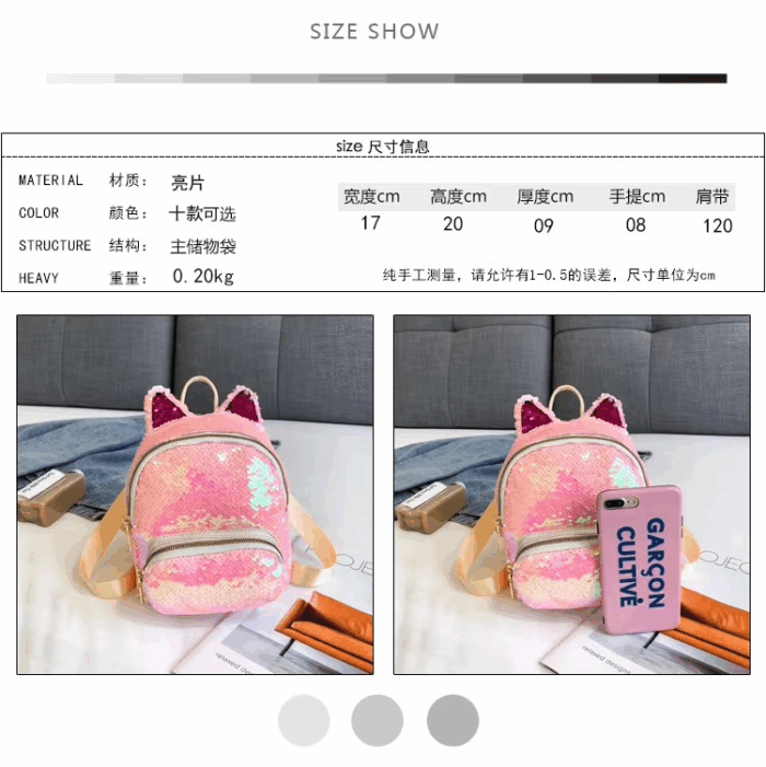 cat ear small bag for girls