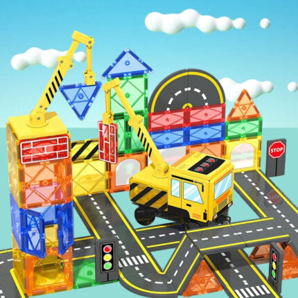 100 Pcs Colorful Magnetic Tiles Building Blocks Set STEM Learning Toys Safety Kids Magnetic Tiles Hot Sale