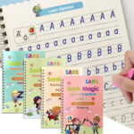Magic Practice Copybook 4Pcs English Handwriting Notebook for Kids Calligraphic Printing Book Child Calligraphy Training