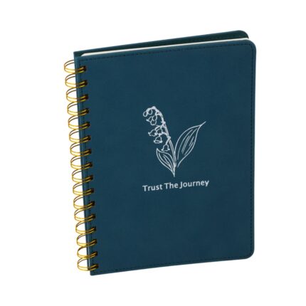 Wholesale Custom Company Office Gold Spiral Notebook Printing Pu Leather School Notebook Printing with logo
