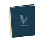 Wholesale Custom Company Office Gold Spiral Notebook Printing Pu Leather School Notebook Printing with logo