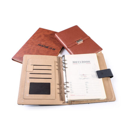 Hot Sale Brown Leather A5 Soft Cover with Magnetic Closure Textured Finish Rounded Corners 160 Pages Notebook