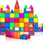Hot Sale 100 Pcs Colorful Magnetic Tiles Safety Building Blocks Set STEM Educational Kids Magnetic Tiles for Children