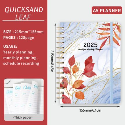2025 Customized Printing Logo Spiral Organizer Hardcover Journal Diary Notebook Planner Notebook Journal Hardcover Wire Spiral