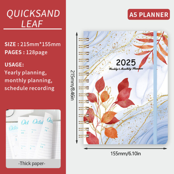 2025 Customized Printing Logo Spiral Organizer Hardcover Journal Diary Notebook Planner Notebook Journal Hardcover Wire Spiral