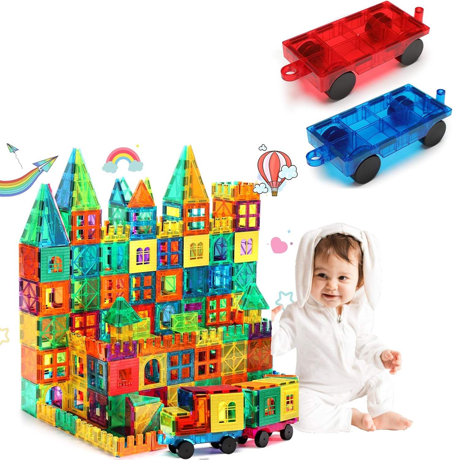 100 Pcs Colorful Magnetic Tiles Building Blocks Set STEM Learning Toys Safety Kids Magnetic Tiles Hot Sale 100 Pcs Colorful Magnetic Tiles Building Blocks Set STEM Learning Toys Safety Kids Magnetic Tiles Hot Sale
