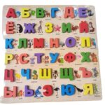 Newest Match Board Preschool Learning Toys Kids Russian Alphabet Puzzle Montessori Educational Wooden Toys